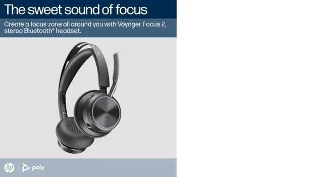 HP 9T9J6AA Poly Casca Voyager Focus 2 M cu suport de incarcare, Binaural, On-Ear, USB-C/A, 198122157242