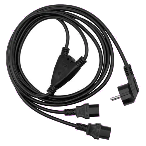 MicroConnect PE011318 Cablu alimentare Y Schuko Splitter 2 x C13, 1.8m, negru, 5705965856338