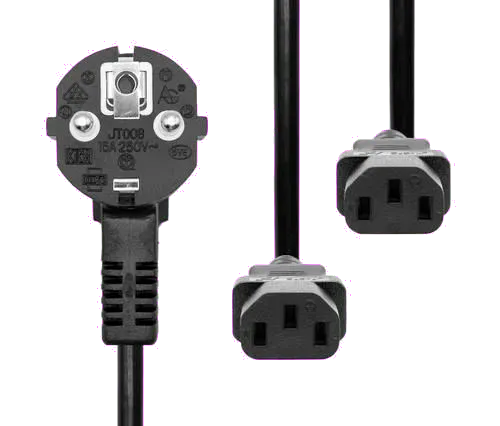 MicroConnect PE011330 Cablu alimentare Y Schuko Splitter 2 x C13, 3m, negru, 5712505147658