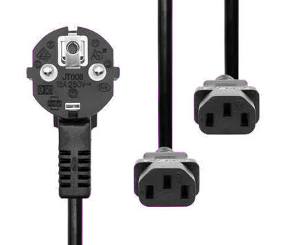 MicroConnect PE011330 Cablu alimentare Y Schuko Splitter 2 x C13, 3m, negru, 5712505147658