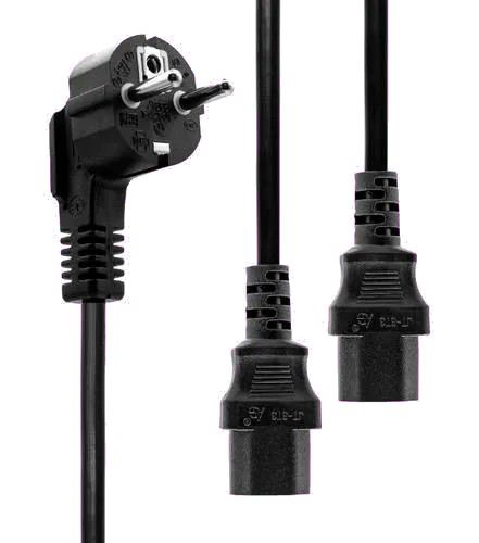 MicroConnect PE011330 Cablu alimentare Y Schuko Splitter 2 x C13, 3m, negru, 5712505147658