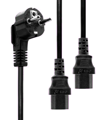 MicroConnect PE011330 Cablu alimentare Y Schuko Splitter 2 x C13, 3m, negru, 5712505147658