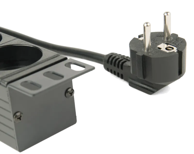 Gembird EG-PDU-014 PDU 19'' 1U, 8 prize Schuko, intrare Schuko, maxim 16A, cablu 3m, negru, 8716309117364