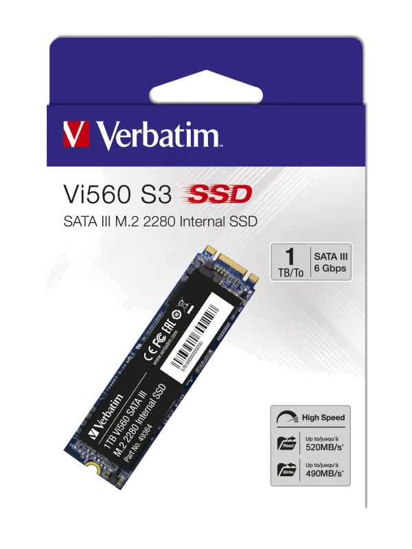 Verbatim 49364 VERBATIM 49364 SSD VI560 S3 M.2 1 TB, 23942493648