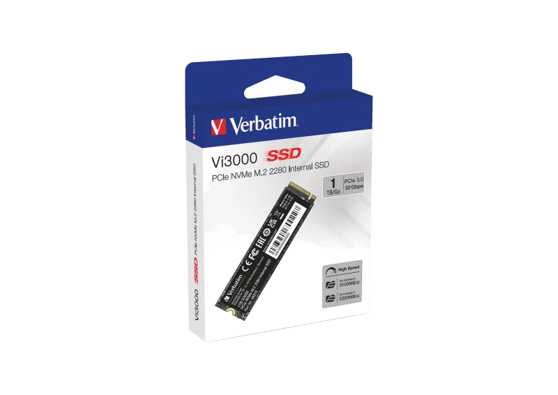 Verbatim 49375 VI3000 SSD PCIE NVME M.2 1TB, 3100/2200 MB/s, 23942493754