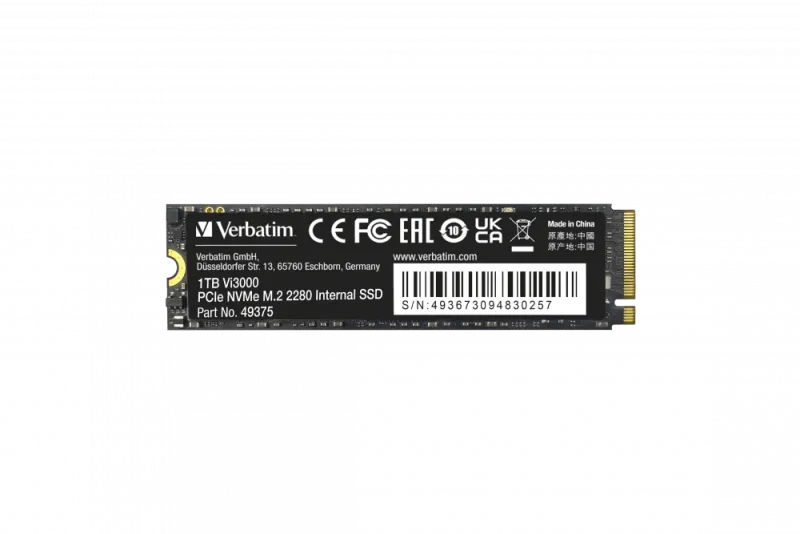 Verbatim 49375 VI3000 SSD PCIE NVME M.2 1TB, 3100/2200 MB/s, 23942493754