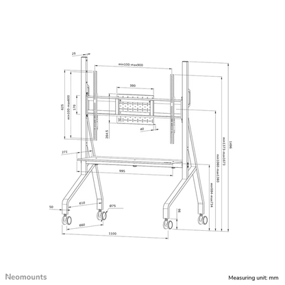 Neomounts FL50-525WH1 Neomounts Stand mobil de podea pentru display-uri 55-86inch VESA maxim 900x600 76Kg 8717371441203