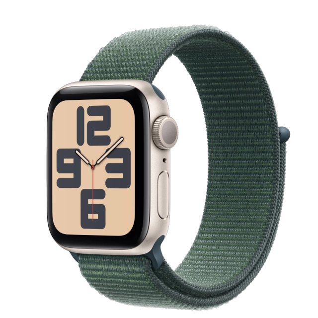 Apple MXEH3QC/A Watch SE2 v3 GPS 40mm Starlight Alu Case with Lake Green Sport Loop, 195949643675