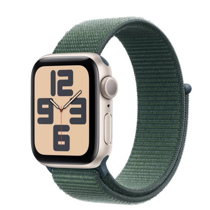 Apple MXEH3QC/A Watch SE2 v3 GPS 40mm Starlight Alu Case with Lake Green Sport Loop, 195949643675