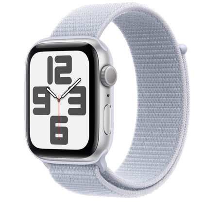 Apple MXET3QC/A Watch SE2 v3 GPS 44mm Silver Alu Case with Blue Cloud Sport Loop, 195949645297