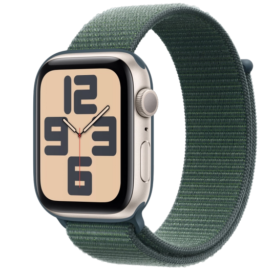 Apple MXEW3QC/A Watch SE2 v3 GPS 44mm Starlight Alu Case with Lake Green Sport Loop, 195949646102