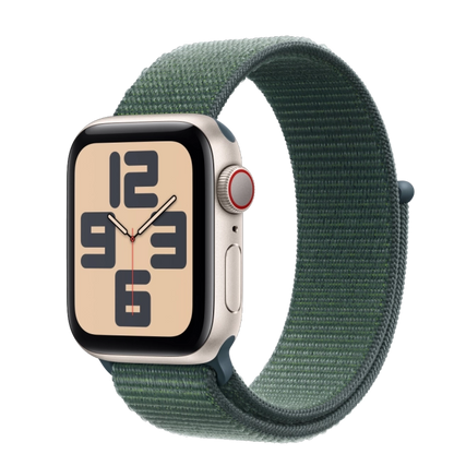 Apple MXGH3QC/A Watch SE2 v3 Cellular 40mm Starlight Alu Case with Lake Green Sport Loop, 195949648366