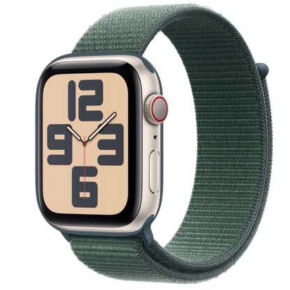 Apple MXGV3QC/A Watch SE2 v3 Cellular 44mm Starlight Alu Case with Lake Green Sport Loop, 195949650789