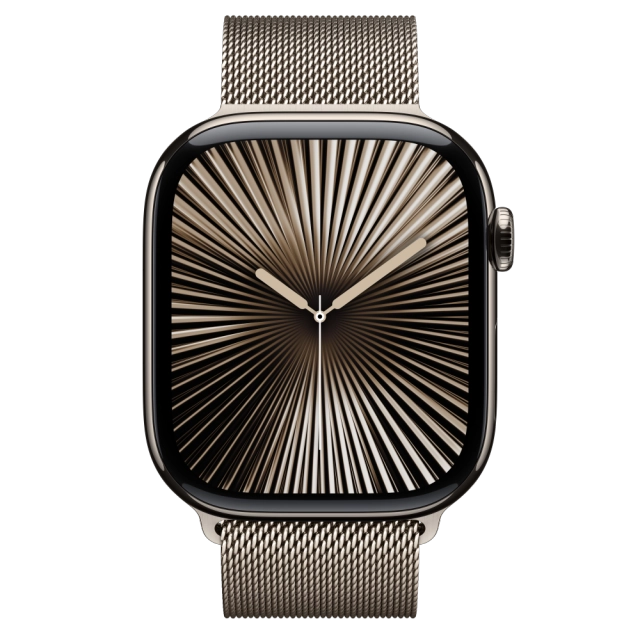 Apple MC7Q4QC/A Watch S10 Cellular 46mm Natural Titanium Case with Natural Milanese Loop , 195949896309