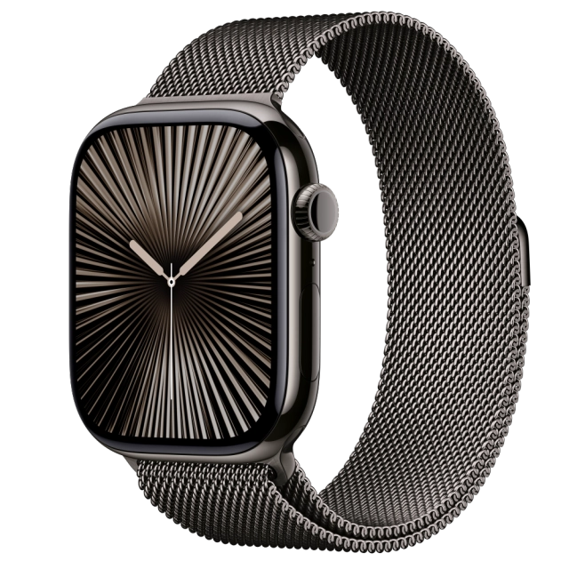 Apple MC7R4QC/A Watch S10 Cellular 46mm Slate Titanium Case with Slate Milanese Loop S/M, 195949896491