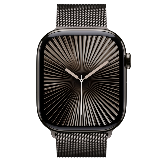 Apple MC7R4QC/A Watch S10 Cellular 46mm Slate Titanium Case with Slate Milanese Loop S/M, 195949896491