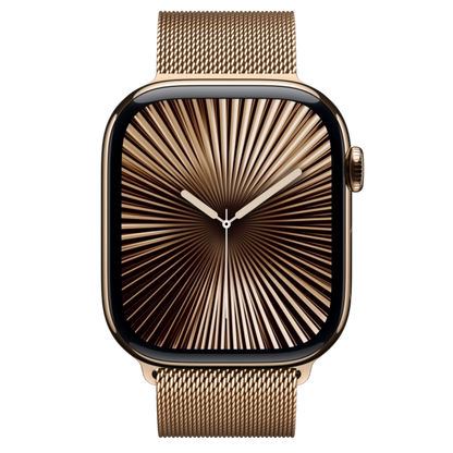 Apple MC7T4QC/A Watch S10 Cellular 46mm Gold Titanium Case with Gold Milanese Loop S/M, 195949896682