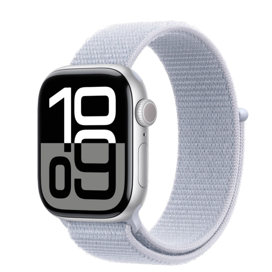 Apple MWWD3QC/A Watch S10 GPS 42mm Silver Alu Case with Blue Cloud Sport Loop, 195949562921