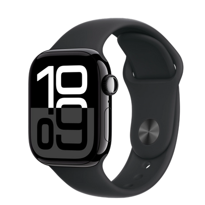 Apple MWWE3QC/A Watch S10 GPS 42mm Jet Black Alu Case with Black Sport Band S/M, 195949562938