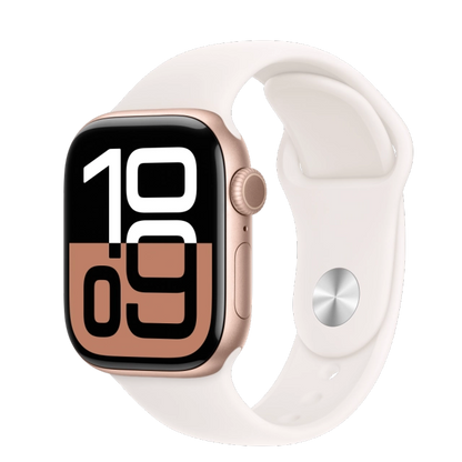 Apple MWWH3QC/A Watch S10 GPS 42mm Rose Gold Alu Case with Light Blush Sport Band S/M, 195949562969