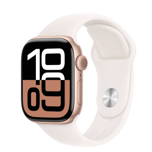 Apple MWWH3QC/A Watch S10 GPS 42mm Rose Gold Alu Case with Light Blush Sport Band S/M, 195949562969