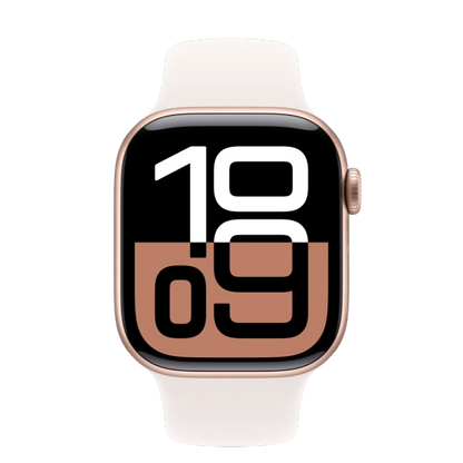 Apple MWWH3QC/A Watch S10 GPS 42mm Rose Gold Alu Case with Light Blush Sport Band S/M, 195949562969