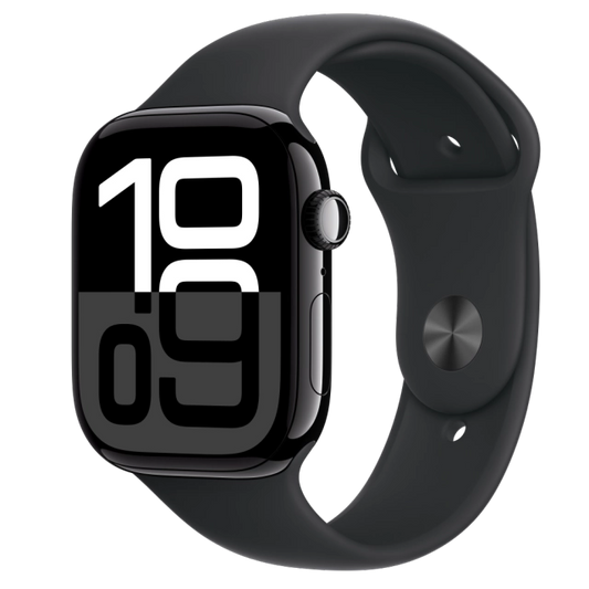 Apple MWWP3QC/A Watch S10 GPS 46mm Jet Black Alu Case with Black Sport Band S/M, 195949563027