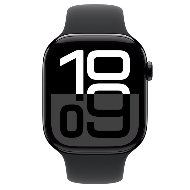 Apple MWWP3QC/A Watch S10 GPS 46mm Jet Black Alu Case with Black Sport Band S/M, 195949563027