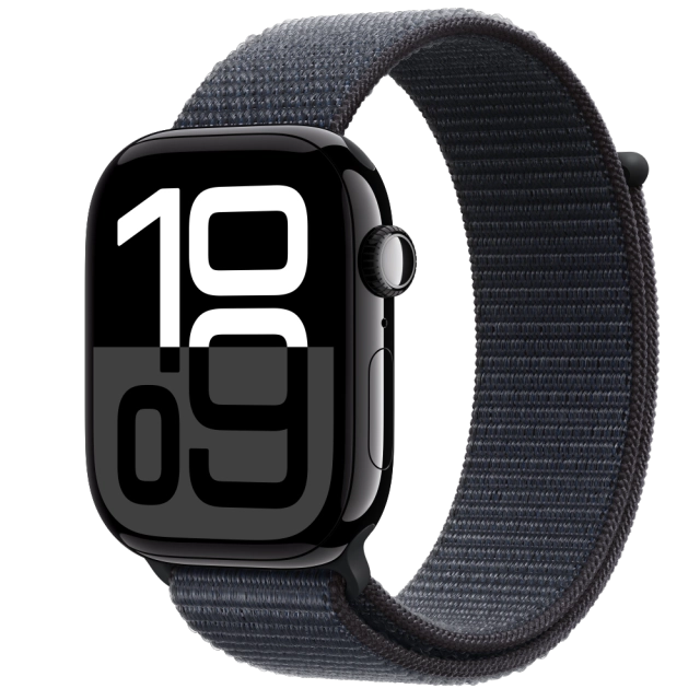 Apple MWWR3QC/A Watch S10 GPS 46mm Jet Black Alu Case with Ink Sport Loop, 195949563041