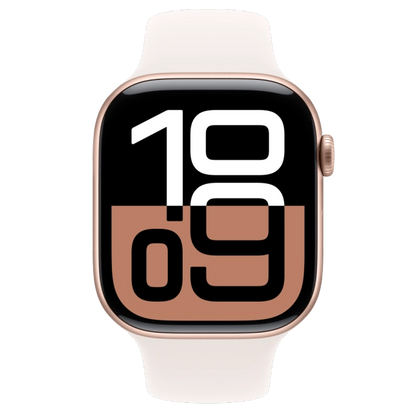 Apple MWWT3QC/A Watch S10 GPS 46mm Rose Gold Alu Case with Light Blush Sport Band S/M, 195949563058