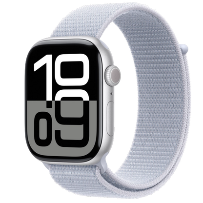 Apple MWY23QC/A Watch S10 Cellular 46mm Silver Alu Case with Blue Cloud Sport Loop, 195949563300