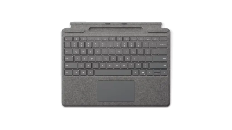 Microsoft 8XB-00207 Surface Pro Keyboard, Pen Storage, CoPilot Button, EN Int, Platinum (w/o Pen)