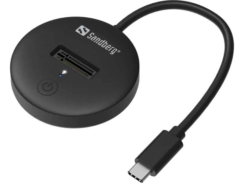 Sandberg 136-47 USB Dock for NVMe SSD M.2, M Key, 2230 / 2242 / 2260 / 2280, USB3.2 Type C, 5705730136474
