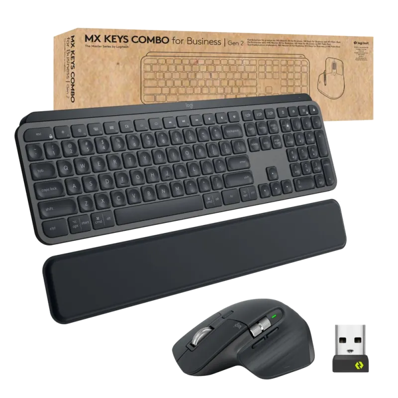 Logitech 920-010930 Mx Keys Combo For Business keyboard Bluetooth, Spanish Layout, 5099206104457