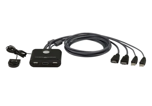Aten CS22HF-AT KVM Switch 2-Port USB, FHD HDMI, Remote Port Selector, Cable 1.2m