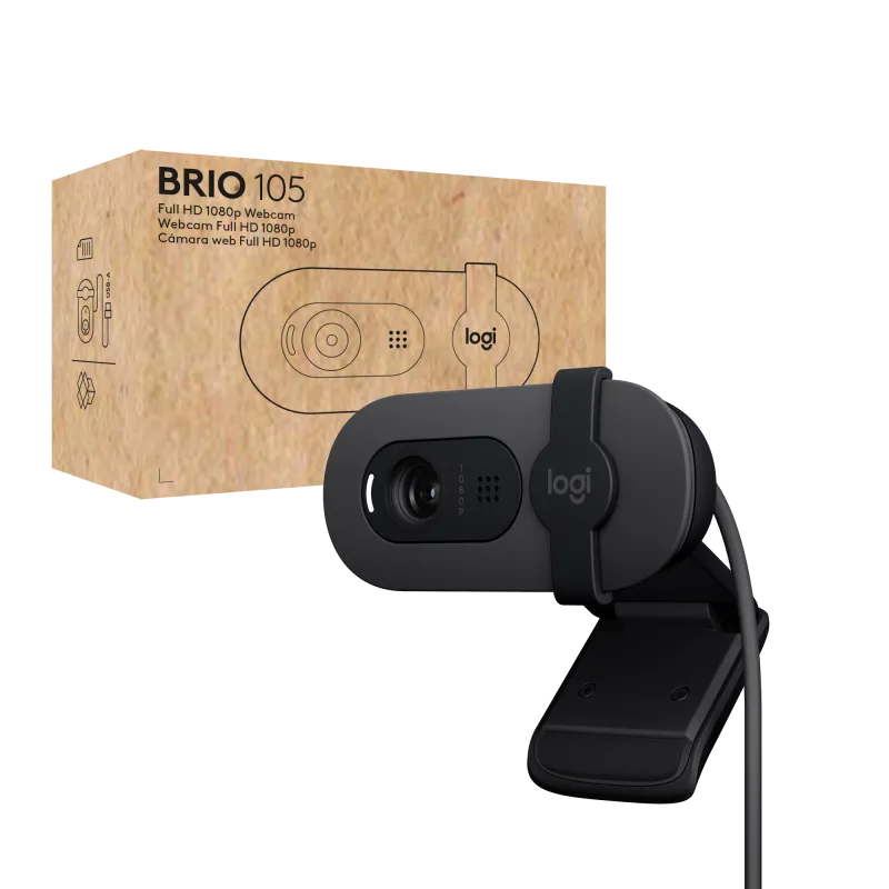 Logitech 960-001592 Brio 105 Business Webcam Full HD 1080p, USB, Graphite, 5099206112520