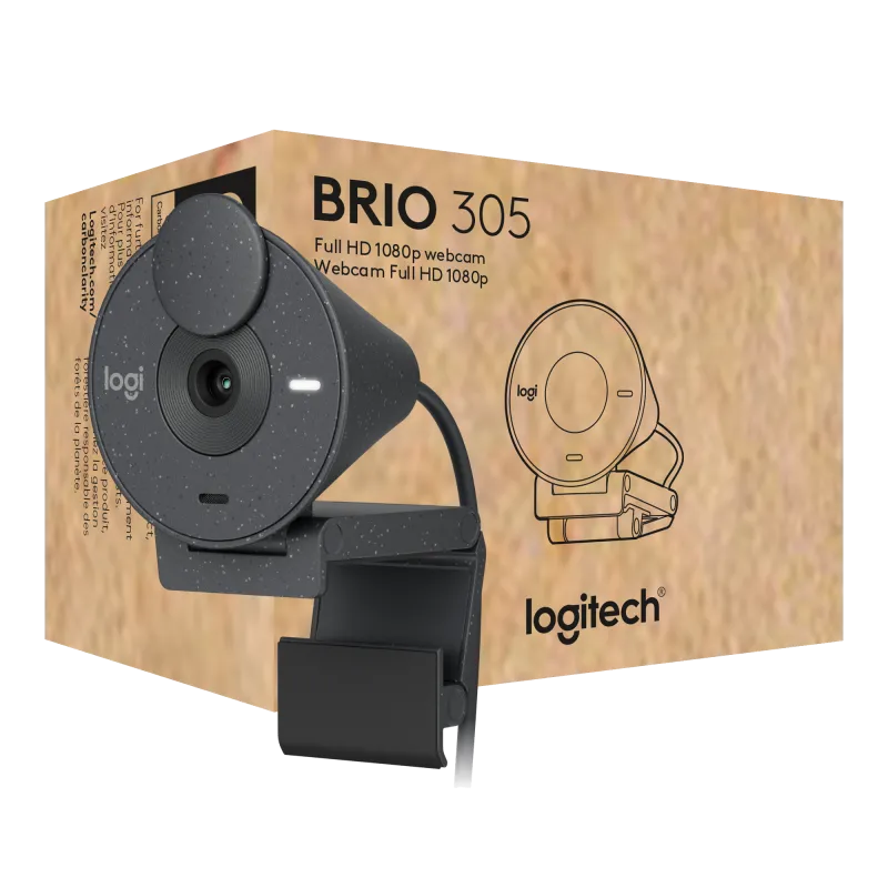 Logitech 960-001469 Brio 305 Business Webcam Full HD 1080p, USB-C, Graphite, 5099206106161