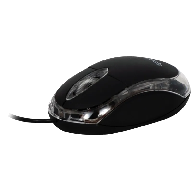 Spacer SPMO-080 Mouse optic cu fir, USB, 800 dpi, butoane/scroll 3/1, negru, 5949046600681