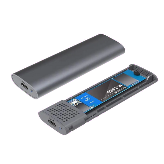 CoreParts MSUB3304 USB3.2 Type-C Tool free Enclosure for M.2 PCIe NVMe/SATA SSDs, 6921271224893