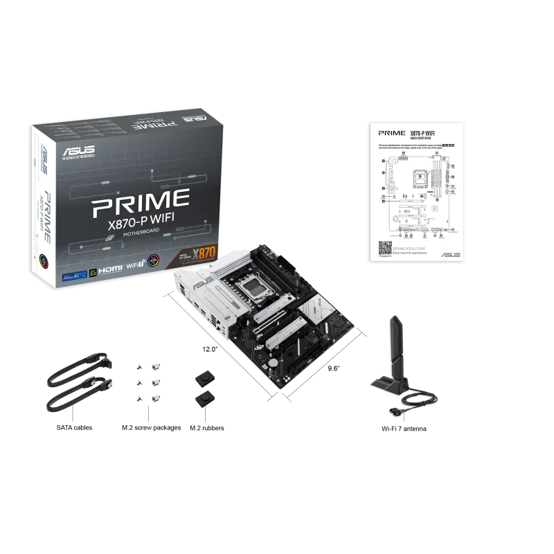 Asus PRIME X870-P WIFI PRIME X870-P WIFI AM5 Placa de Baza 4x DDR5, 1x HDMI 2x USB TYPE- C, 1x PCIE 5.0, 4711387718148