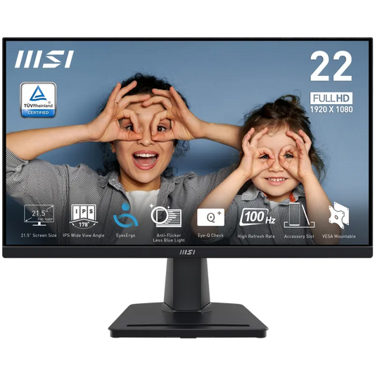 MSI PRO MP225 Monitor PRO MP225 21.5inch, 54.6cm, FHD, IPS, 4ms, negru, 4711377180146