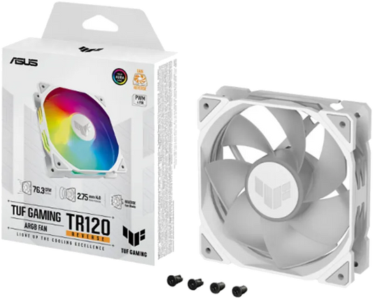 Asus TUF GAMING TR120 FAN ARGB REVERSE WHITE TUF Gaming TR120 ARGB WHITE REV Ventilator Carcasa 120mm viteza 2400 RPM +/- 10%, 4711387543474