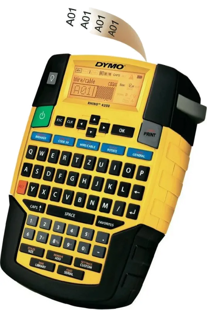 DYMO 1852998 RHINO 4200 Kit Imprimantă de etichete max. 19mm, 180dpi, Tastatura QWERTZ, 3501178529982