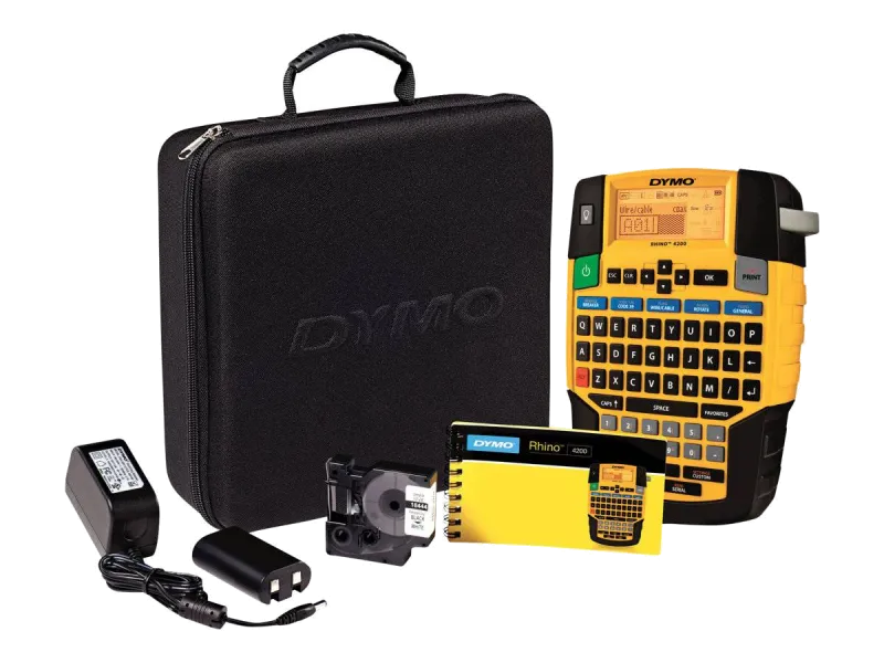 DYMO 1852998 RHINO 4200 Kit Imprimantă de etichete max. 19mm, 180dpi, Tastatura QWERTZ, 3501178529982