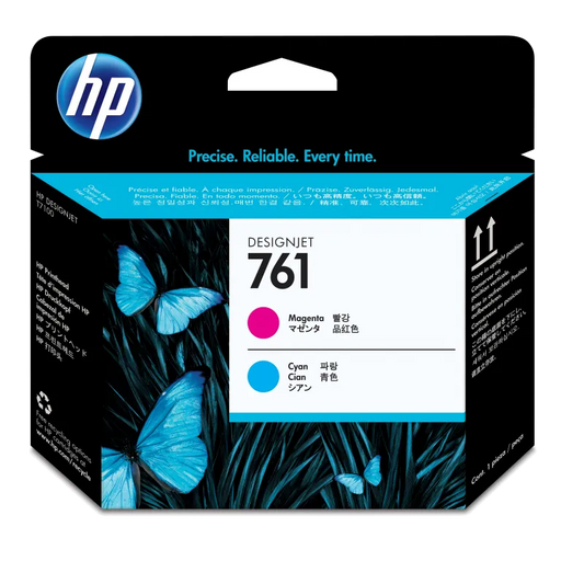 HP CH646A HP 761 Magenta & Cyan Printhead, 885631448212