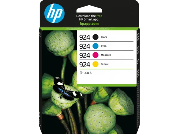 HP 6C3Z1NE HP 924 CMYK Original Ink Cartridge 4-Pack, 196548697526