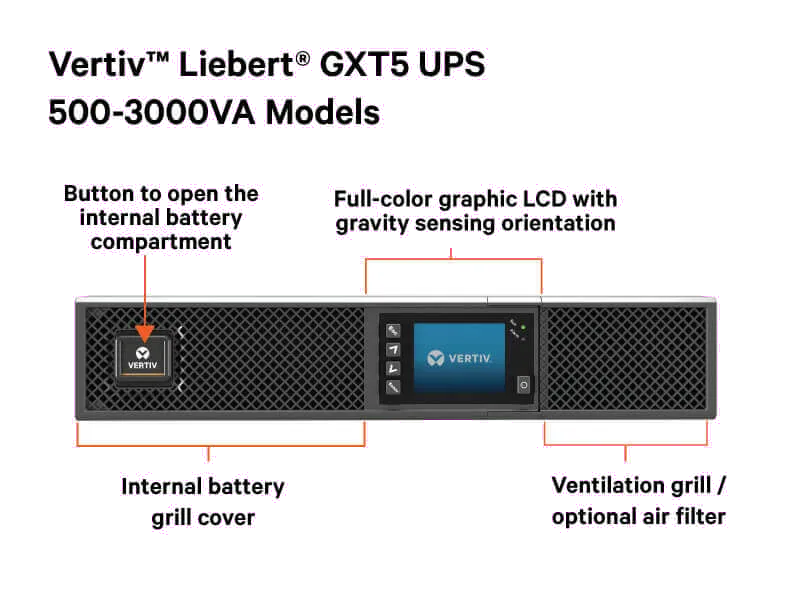 Vertiv GXT5-1500IRT2UXLE Liebert GXT5 UPS online double conversion 1500 VA/1500W, 8xC13, 767041027181