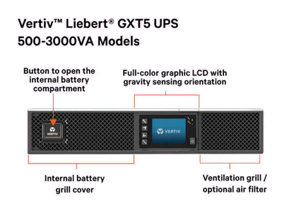 Vertiv GXT5-1500IRT2UXLE Liebert GXT5 UPS online double conversion 1500 VA/1500W, 8xC13, 767041027181