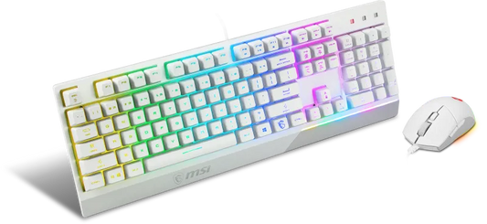 MSI VIGOR GK30 COMBO WHITE US Kit Gaming tastatura si mouse Vigor GK30 ALB