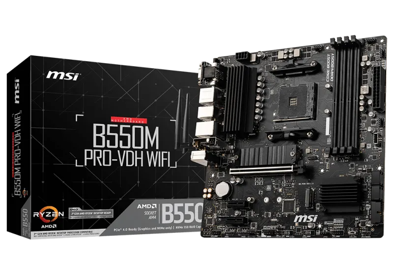 MSI B550M PRO-VDH WIFI Placa de baza B550M PRO-VDH WIFI ATX, 4719072733698